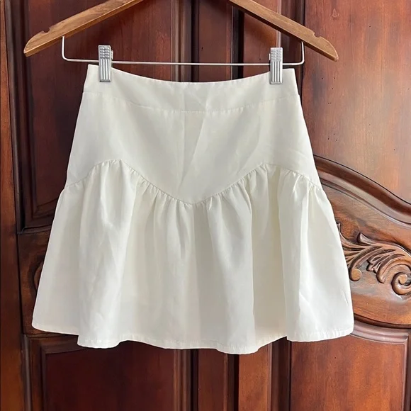Princess Polly White Delphie Fit & Flare Mini Skirt- size 0 - Picture 3 of 6